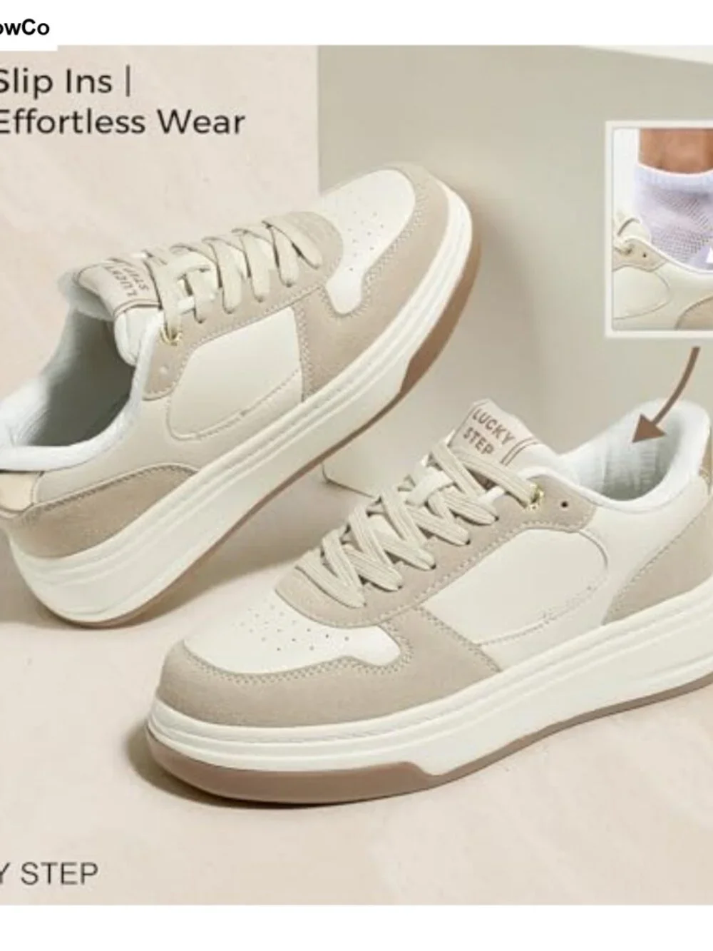 Slip-On Platform Walking Shoes for Women, Chunky Comfortable Low Top Sneakers
